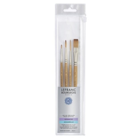 Lefranc & Bourgeois 4 synthetic brushes for gouache and watercolors