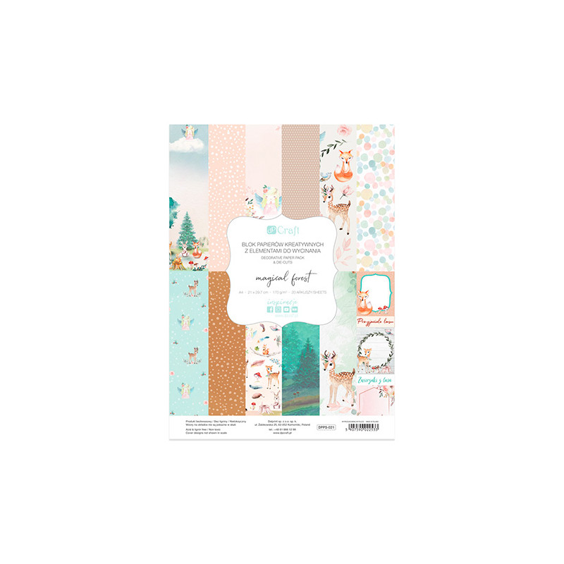 DP Craft magical forest blok papierów kreatywnych A4 170g 20ark - skle