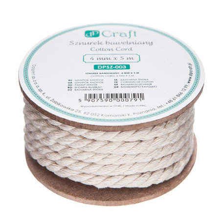 DP Craft macrame cotton cord 4mm x 5m Beige