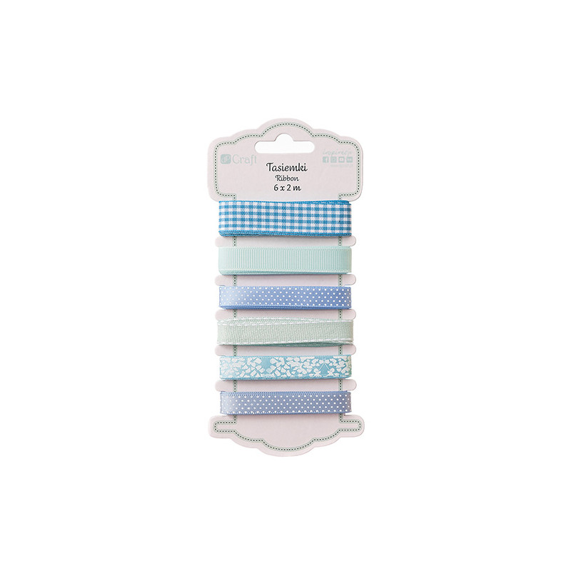 DP Craft aqua set of ribbons 6 x 2m
