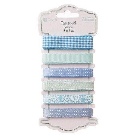 DP Craft aqua set of ribbons 6 x 2m