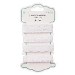 DP Craft koronki bawełniane bridal white 4 x 1m - sklep plastyczny - s