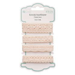 DP Craft koronki bawełniane antique beige 4 x 1m - sklep plastyczny -
