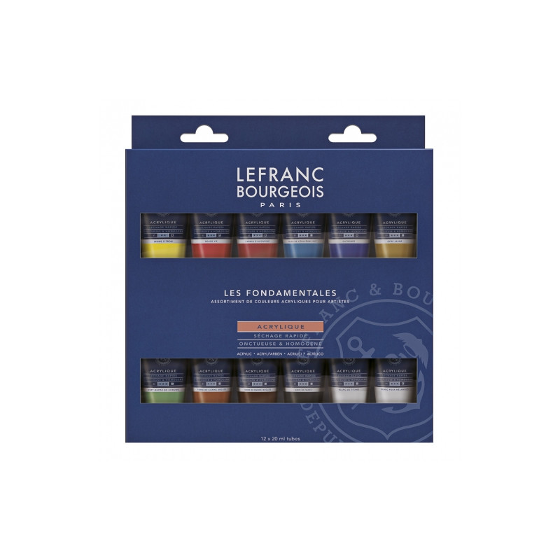Lefranc&Bourgeois zestaw farb akrylowych fine 12x20ml - sklep plastycz