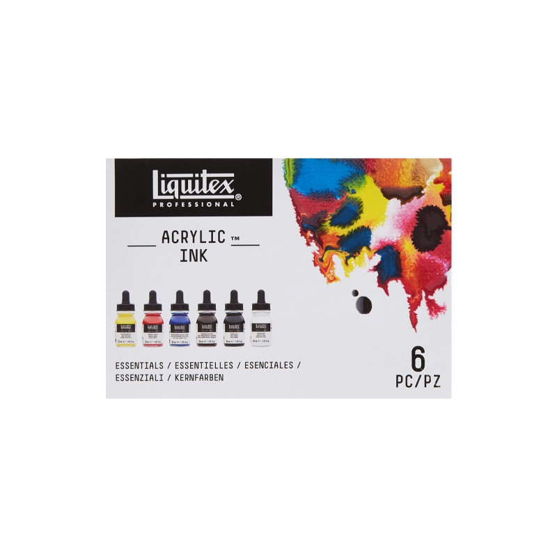 Liquitex essential set of 6 acrylic inks 30ml