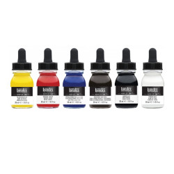 Liquitex essential zestaw tuszy akrylowych 6x30ml - sklep plastyczny -