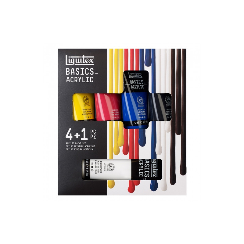 Liquitex set of basic acrylic paints 4x75 ml + 1x118 ml