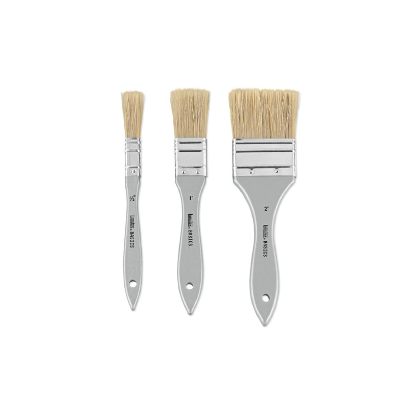 Liquitex - a set of 3 natural flat brushes