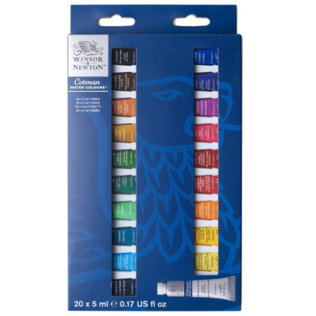 Winsor&Newton cotman zestaw akwareli 20x5 ml - sklep plastyczny - szał