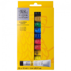 Winsor&Newton galeria zestaw farb akrylowych 10x12 ml - sklep plastycz