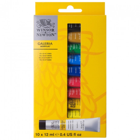 Winsor & Newton gallery acrylic paint set 10x12 ml