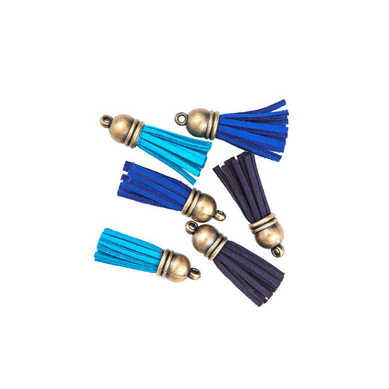 DP Craft decorative tassels 6 pieces - blue, blue, navy blue