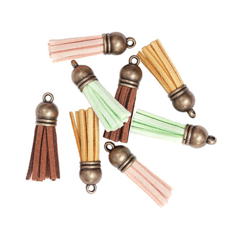 DP Craft decorative tassels pastel 8 pcs - honey, mint, pink