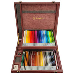 Stabilo carbothello 60 dry pastels in a crayon wooden case