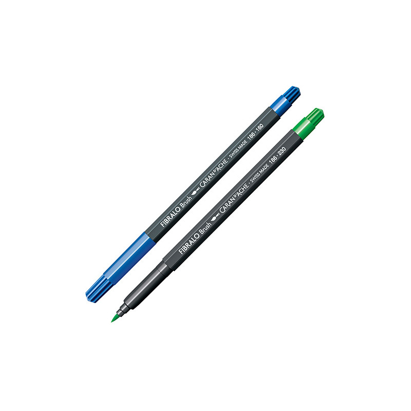 Caran d'ache fibralo brush felt-tip pens with a brush tip