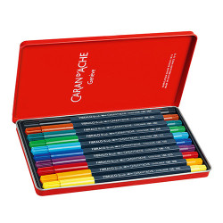 Caran d'Ache fibralo brush set of 10 felt-tip pens metal pack