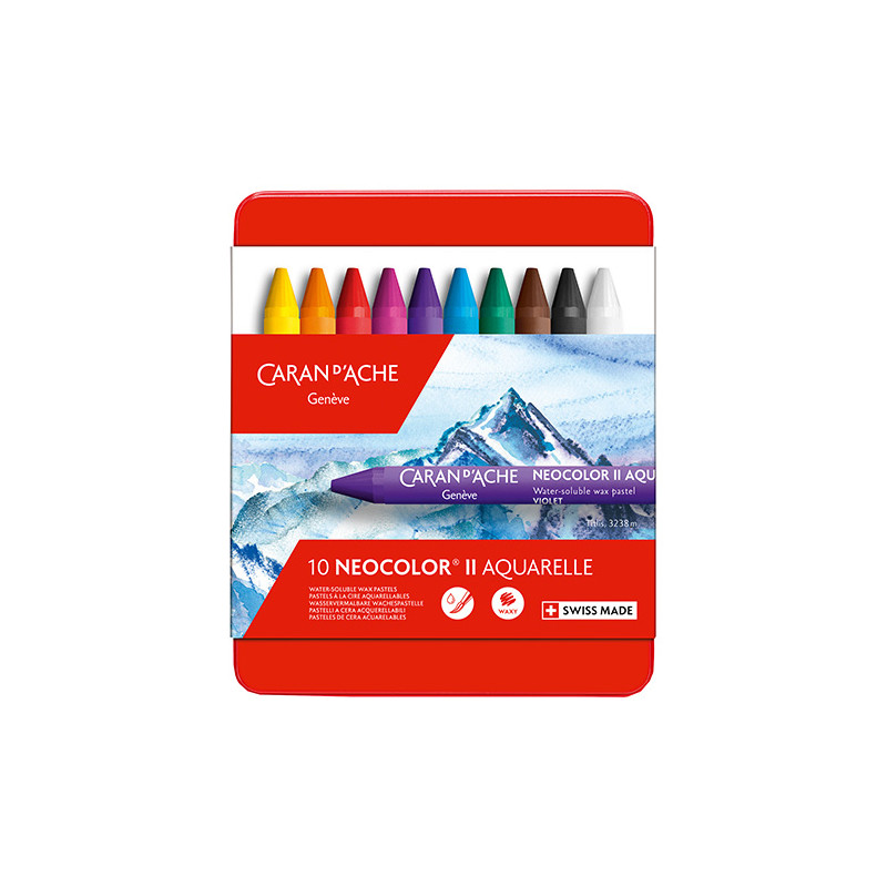 Caran d'Ache neocolor II pastele woskowe 10 sztuk metal opak - sklep p