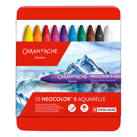 Caran d'Ache neocolor II pastele woskowe 10 sztuk metal opak - sklep p