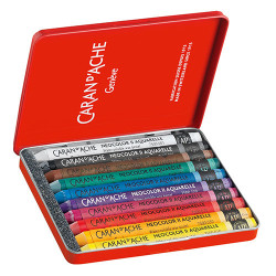 Caran d'Ache neocolor II wax pastels 10 pieces metal case