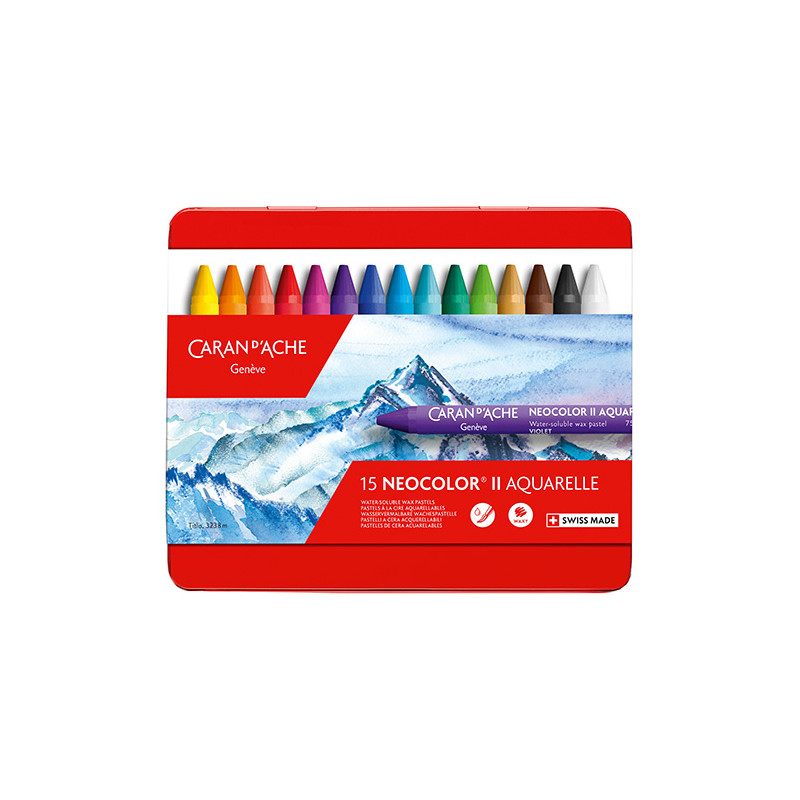 Caran d'Ache neocolor II pastele woskowe 15 sztuk metal opak - sklep p