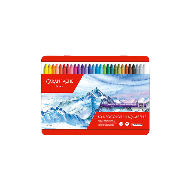 Caran d'Ache neocolor II pastele woskowe 40 sztuk metal opak - sklep p