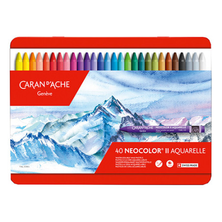 Caran d'Ache neocolor II pastele woskowe 40 sztuk metal opak - sklep p