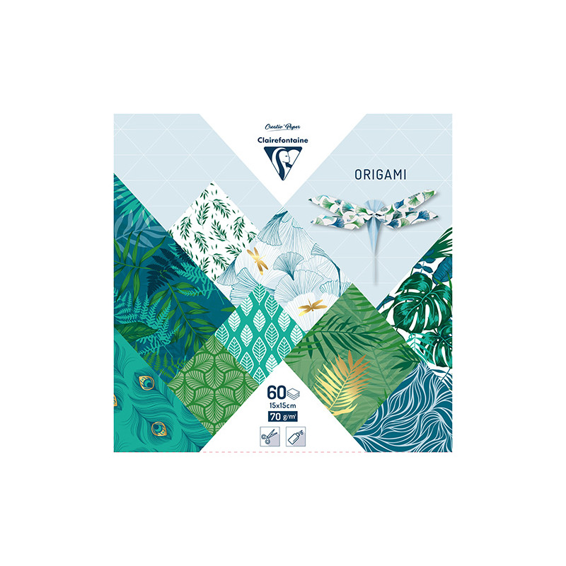 Clairefontaine origami vegetal chic paper 15x15cm 70g 60 sheets