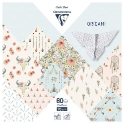 Clairefontaine origami paper bohemian chic 15x15cm 70g 60 sheets
