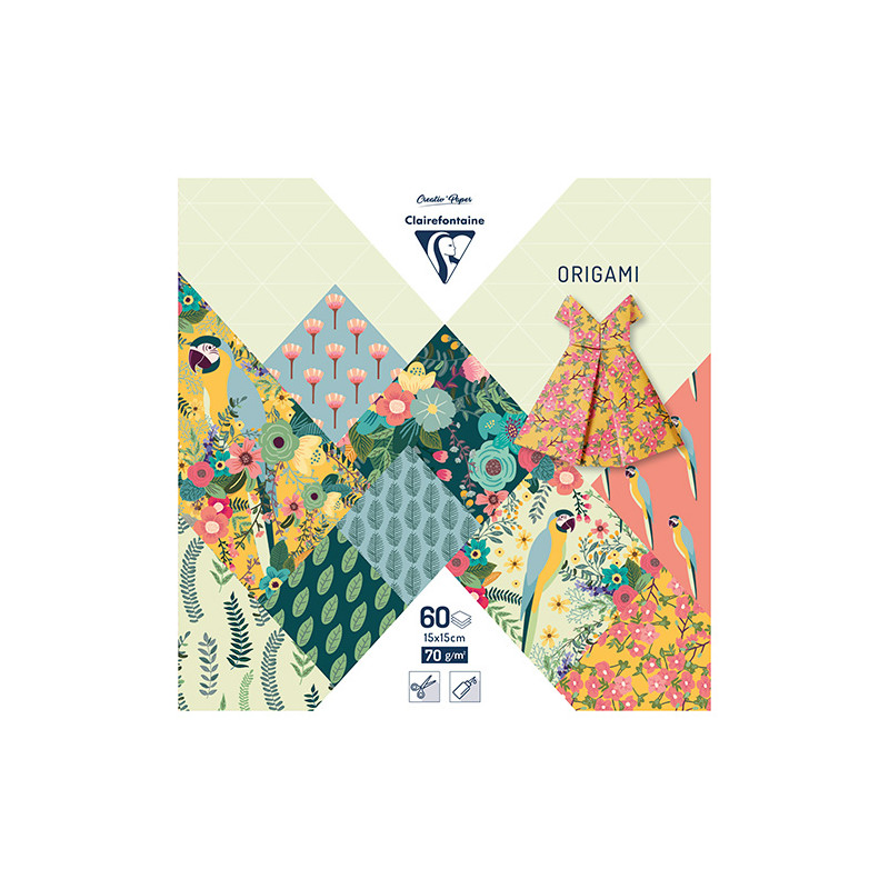 Clairefontaine origami paper kiribati 15x15cm 70g 60 sheets