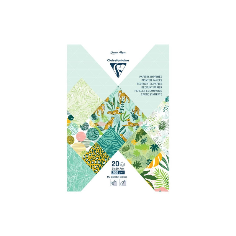 Clairefontaine papier dekoracyjny exotic freshness A4 20 arkuszy - skl