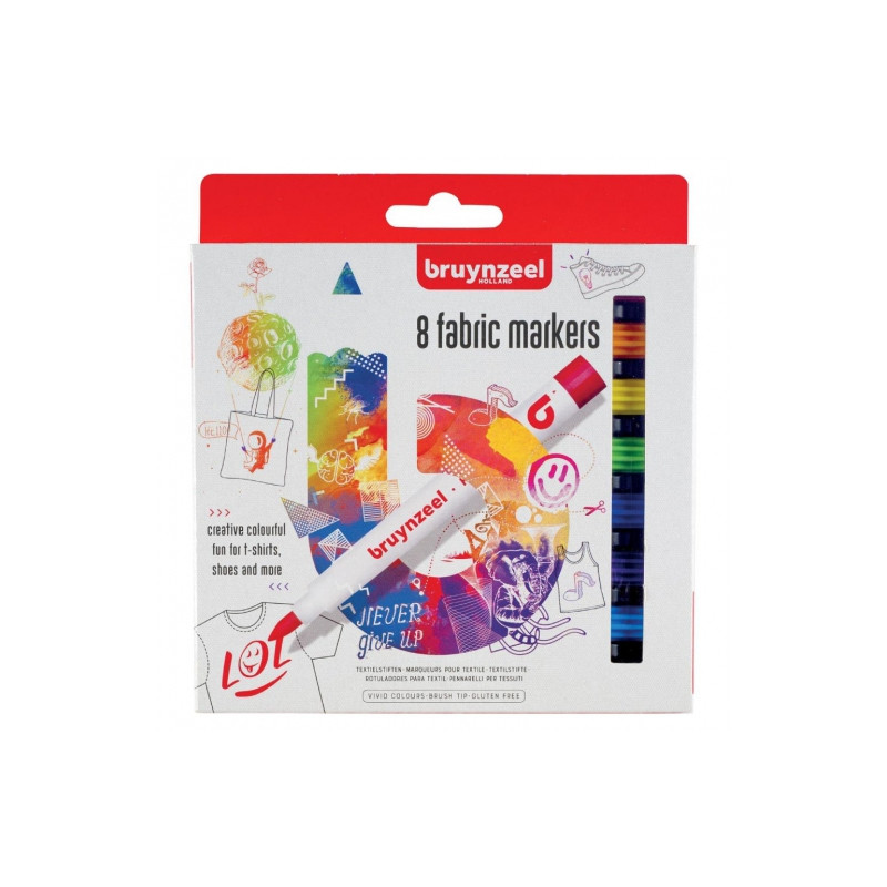Bruynzeel set of 8 markers for fabrics