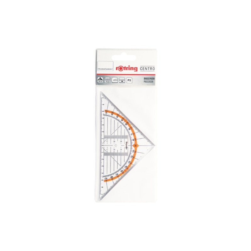 Rotring ekierka geometryczna centro 16cm, 45 - sklep plastyczny - szał