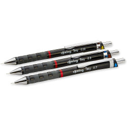 Rotring set of 3 tikky rd black pencils 0.35 0.5 0.7
