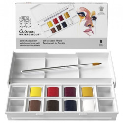 Winsor&Newton cotman portrait zestaw 8 półkostek - sklep plastyczny -