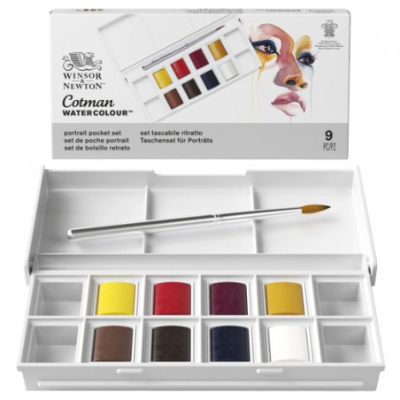 Winsor&Newton cotman portrait zestaw 8 półkostek - sklep plastyczny -