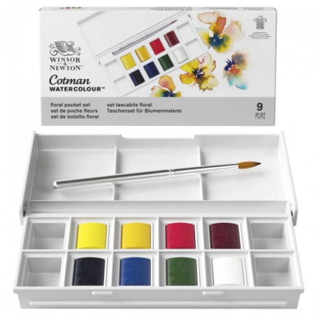 Winsor&Newton cotman floral zestaw 8 półkostek - sklep plastyczny - sz