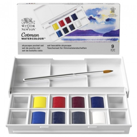 Winsor&Newton cotman skyscape zestaw 8 półkostek - sklep plastyczny -