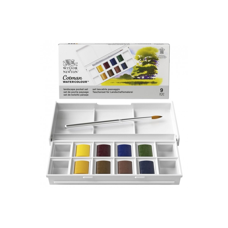 Winsor&Newton cotman landscape zestaw 8 półkostek - sklep plastyczny -