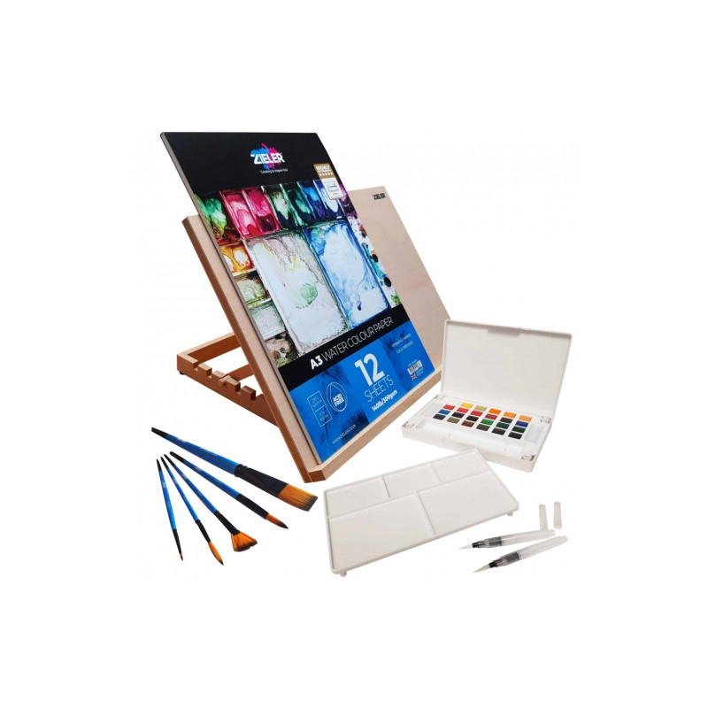 Zieler set watercolor art A3 easel