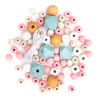 DP Craft wooden pastel beads 80 pieces