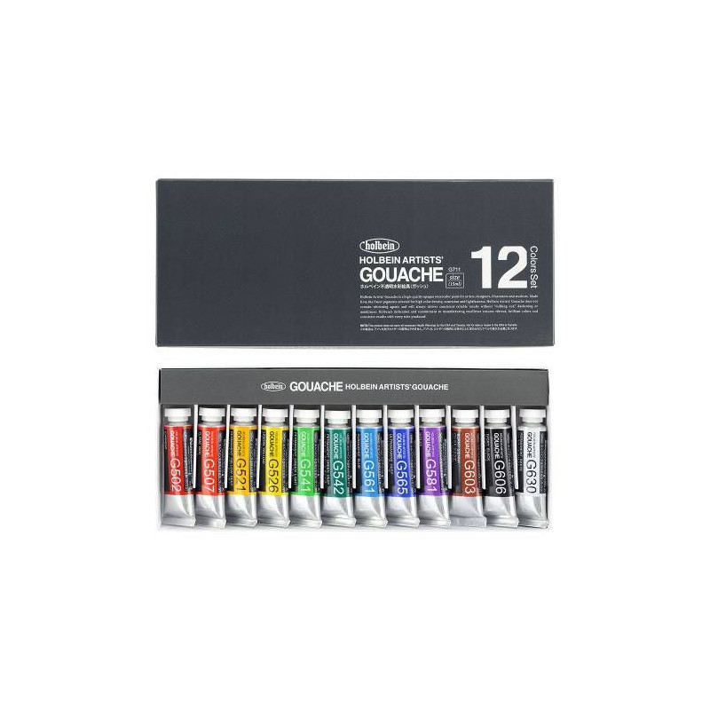 Holbein Artists gouache set 12 x 15 ml
