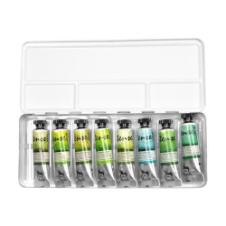 Renesans intense set of watercolor paints 8x15ml shades of green