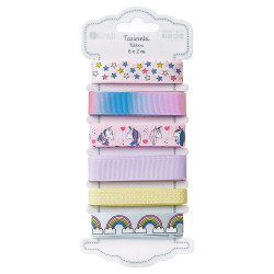 DP Craft rainbow set of ribbons 6 x 2m