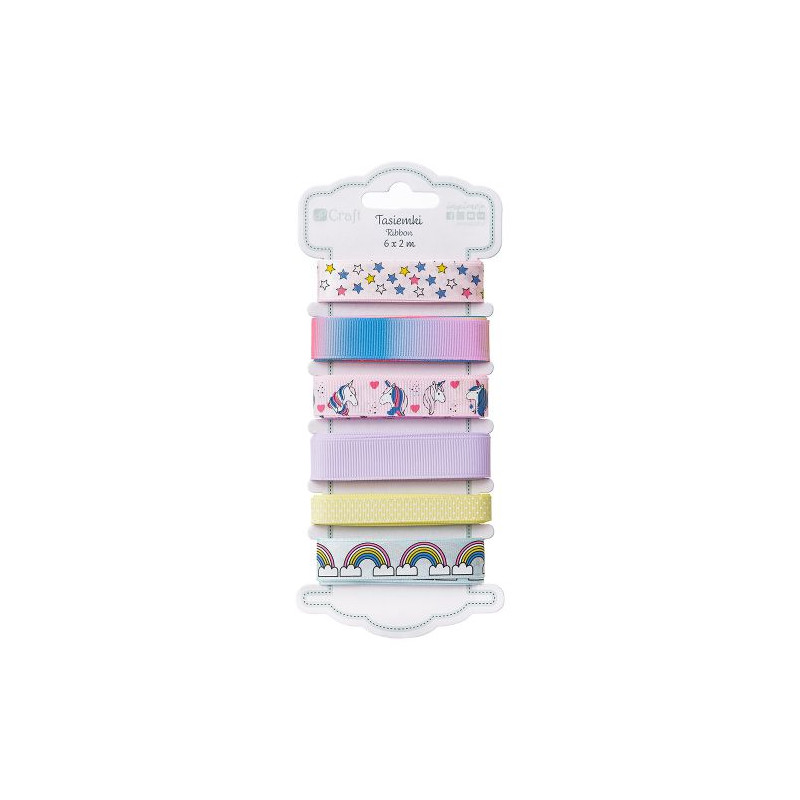 DP Craft rainbow set of ribbons 6 x 2m