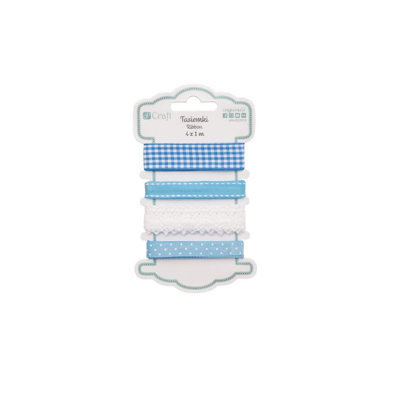 DP Craft blue basic ribbon set 4 x 1m