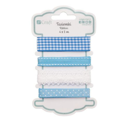 DP Craft blue basic ribbon set 4 x 1m