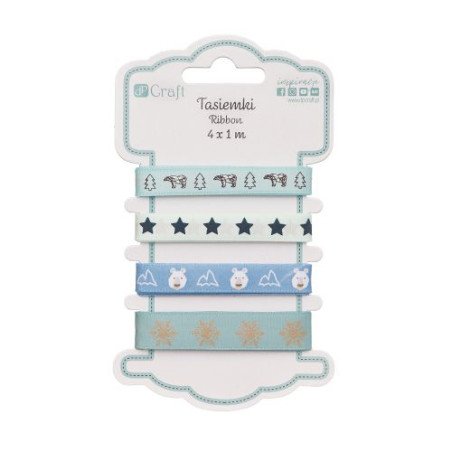 DP Craft winter bear set of ribbons 4 x 1m
