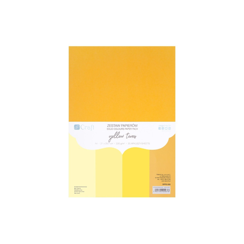DP Craft set of yellow tones A4 220g 20 sheets