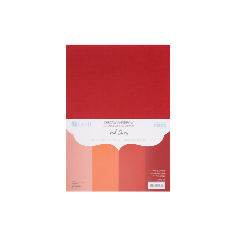DP Craft red tones A4 set of 220g 20 sheets