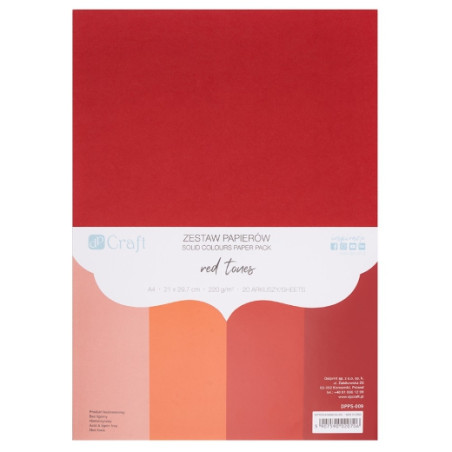 DP Craft red tones A4 set of 220g 20 sheets